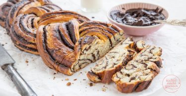 Delicious, fluffy chocolate yeast plait