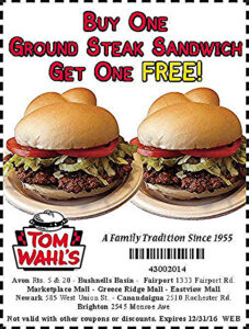 Tom Wahl’s Menu With Prices