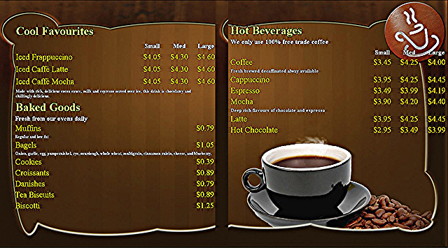 Zarraffa’s Coffee Menu Prices